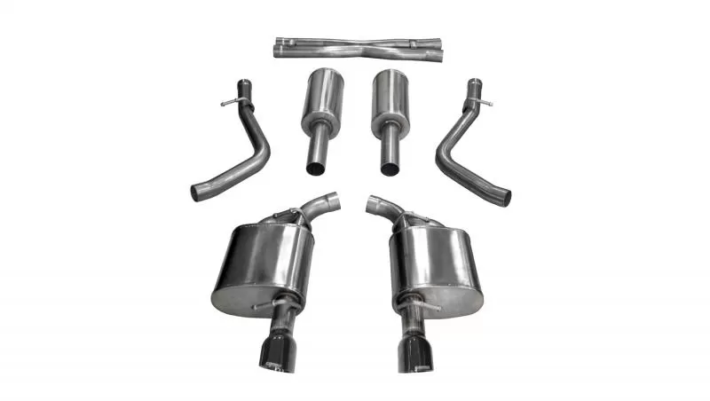 CORSA Performance 2.75" Catback Exhaust Dual Rear Exit with Single 4.5" Black PVD Pro-Series Tips Chrysler 300 C | Dodge Charger R/T 2017-2019 - 21004BLK