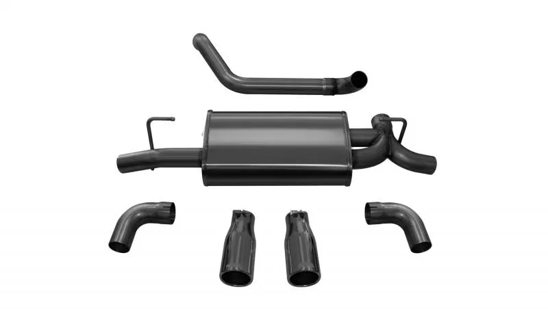 CORSA Performance 2.5" Axleback Exhaust Dual Rear Exit with Single 3.5" Straight Cut Tips Jeep Wrangler JL 2018-2020 - 21014BLK