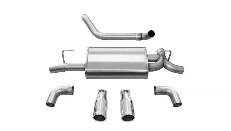 CORSA Performance 2.5" Axleback Exhaust Dual Rear Exit with Single 3.5" Polished Straight Cut Tips Jeep Wrangler JL 2018-2020 - 21014
