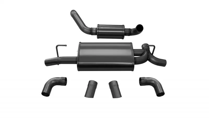 CORSA Performance 2.5" Axleback Exhaust Dual Rear Exit with Turn Downs Jeep Wrangler JL 2018-2020 - 21015BLK