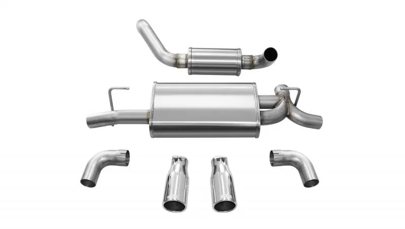 CORSA Performance 2.5" Axleback Exhaust Dual Rear Exit with Single 3.5" Polished Straight Cut Tips Jeep Wrangler JL 2018-2020 - 21016