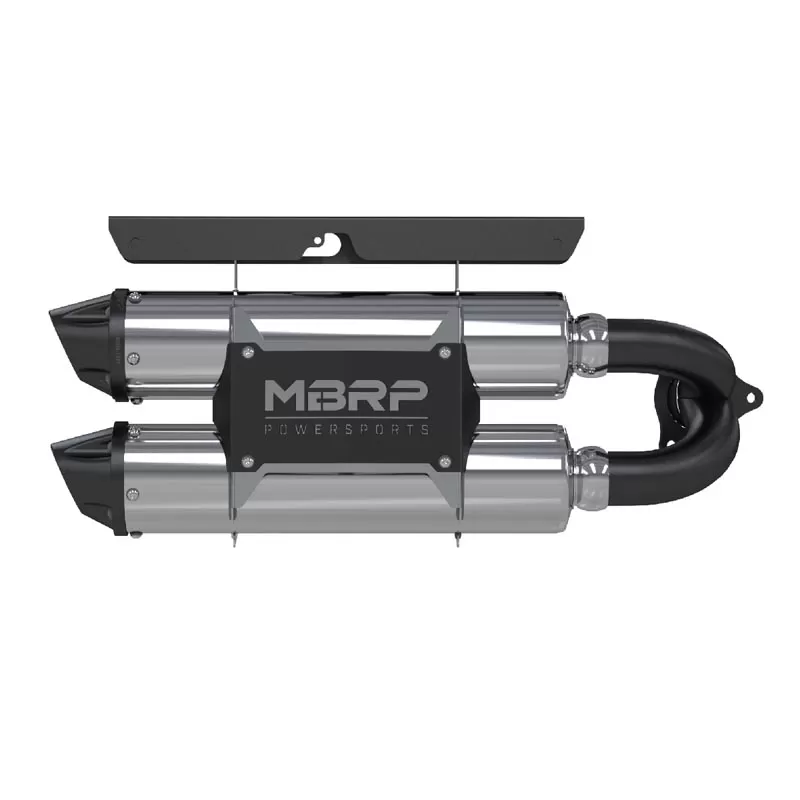 MBRP Stacked Dual Slip On Exhaust Pipe Performance Series Polaris RZR XP Turbo | Turbo S 2016-2020 - AT-9518PT