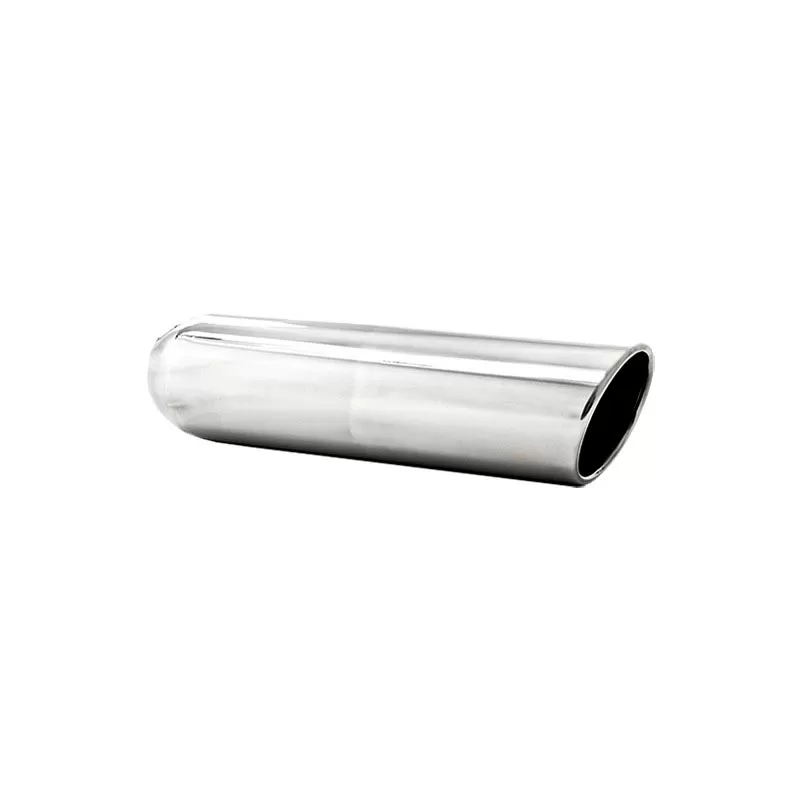 MBRP 4 Inch OD 2.5 Inch Inlet 16 Inch Length Angled Cut Exhaust Pipe Rolled End Weld On T304 Stainless Steel - T5135
