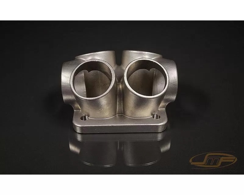 JM Fabrications Divided T4 304 Stainless Steel Cast Merge Collector Dual Wastegate Ports - UN-DIVT4CLCTR-00