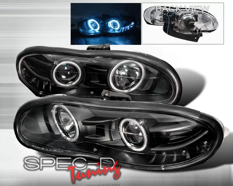 Spec-D V1 Black Halo LED Projector Headlights Chevy Camaro 1998-2002 - LHP-CMR98HJM-KS