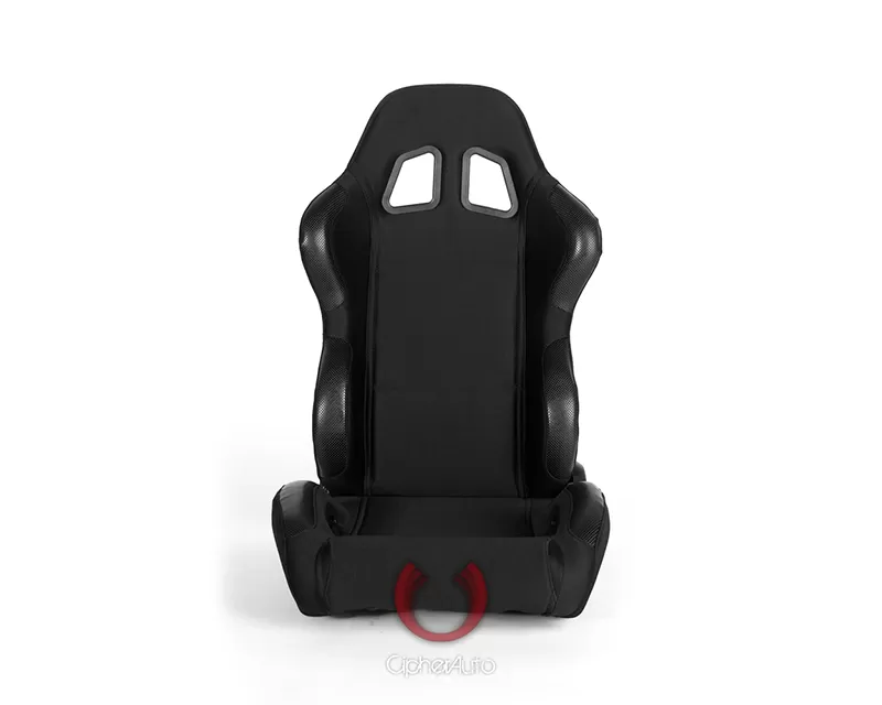 Cipher Auto Black Cloth Racing Seats - Pair - CPA1025FBK