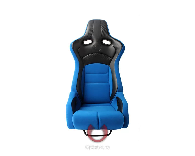 Cipher Auto Blue Black Cloth|PU Leather Carbon Fiber PU Viper Racing Seats - Pair - CPA2002CFBKBU