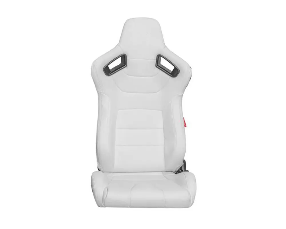 Cipher Auto Eggshell White Leather Carbon Fiber Racing Seats - Pair - CPA2009PCFWH