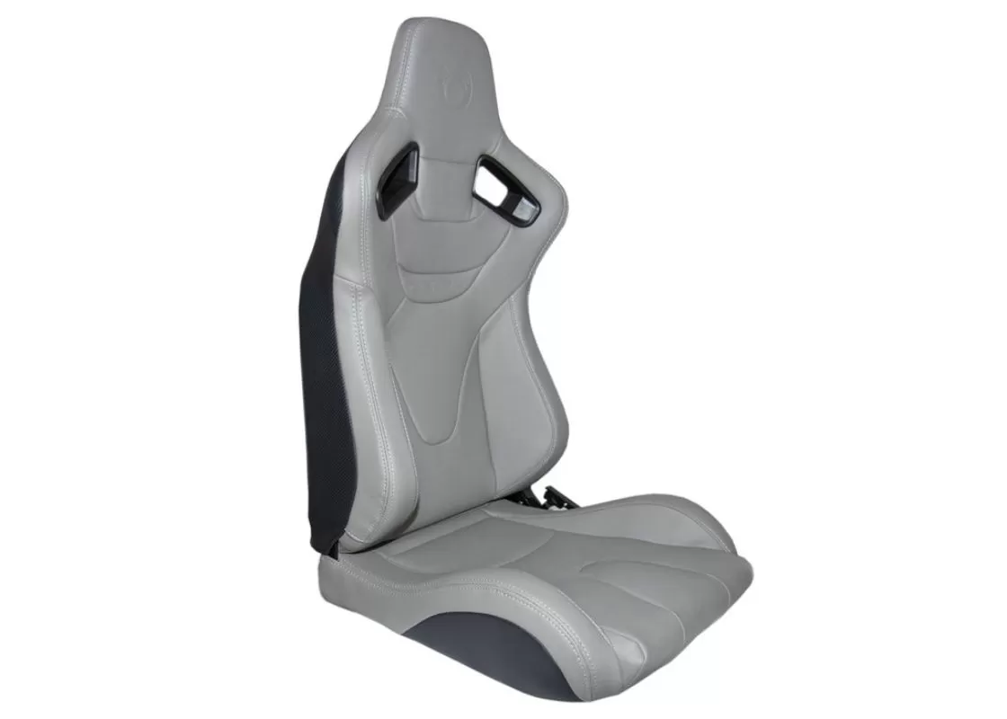 Cipher Auto AR-9 Revo Racing Seats Gray Leatherette with Carbon Fiber Leatherette Backing - CPA2009RS-PCFGY
