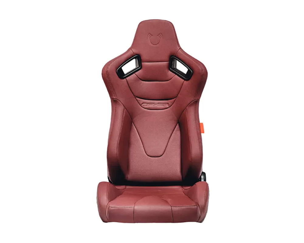 Cipher Auto Maroon Leather Carbon Fiber Racing Seats - Pair - CPA2009RS-PCFMR
