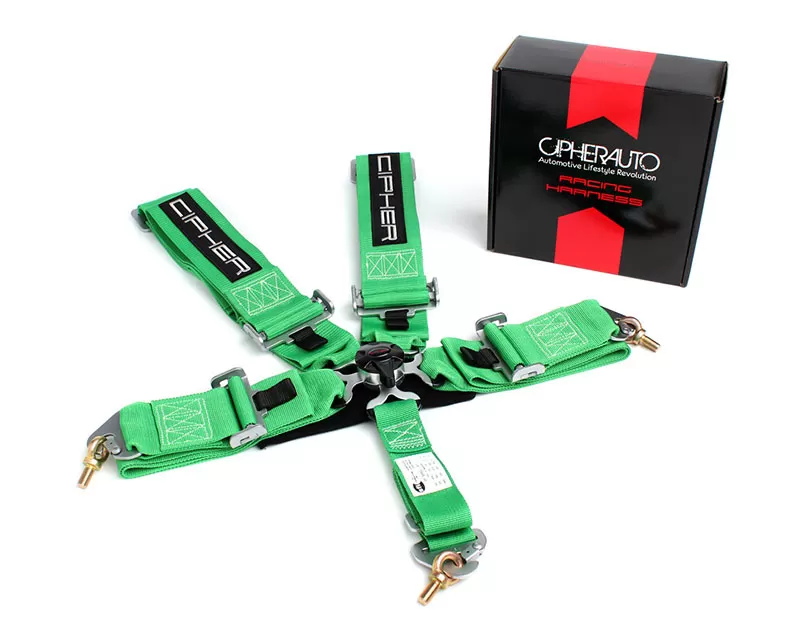 Cipher Auto Green 5 Point Camlock Racing Harness - Single - CPA4005GN
