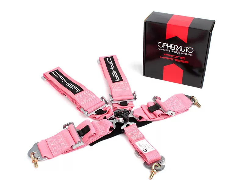 Cipher Auto Pink 5 Point Camlock Racing Harness - Single - CPA4005PK