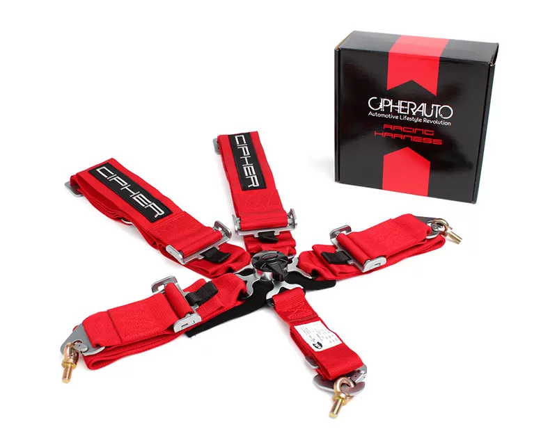 Cipher Auto Red 5 Point Camlock Racing Harness - Single - CPA4005RD
