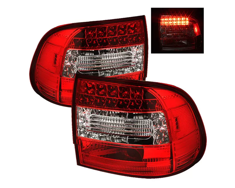 Spyder Auto LED Tail Lights Red Clear Porsche Cayenne 2003-2007 - ALT-YD-PCAY03-LED-RC