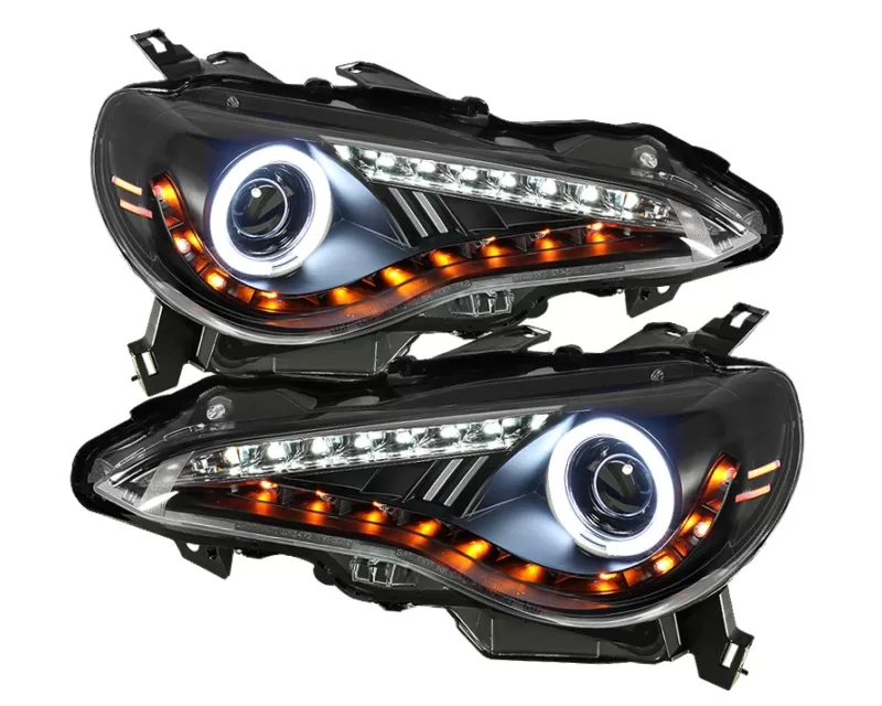 Spyder Auto Black DRL LED CCFL Halo Projector Headlights Scion FRS 2013-2014 - PRO-YD-SFRS12-CCFL-BK
