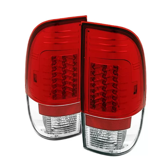 Spyder Auto Version 2 LED Red/Clear Tail Lights Ford F-250 350 450 550 Super Duty 2008-2009 - ALT-YD-FS07-LED-G2-RC