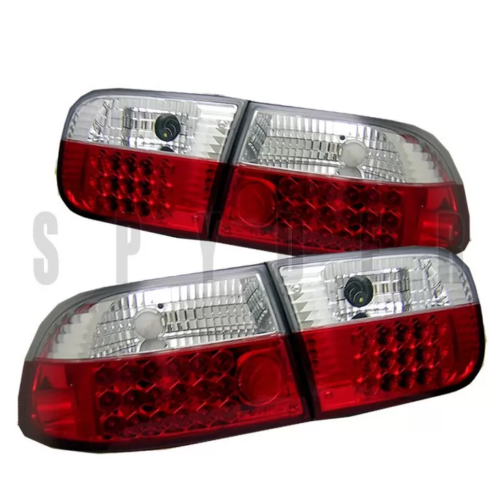 Spyder Auto 3-Door LED Red/Clear Tail Lights Honda Civic 1992-1995 - ALT-YD-HC92-3D-LED-RC