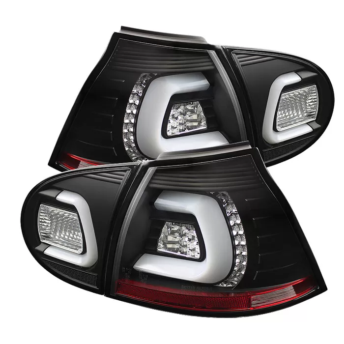 Spyder Auto Black LED Taillights with LED Turn Signals Volkswagen Golf MK5 2005-2009 - ALT-YD-VG03-LED-BK