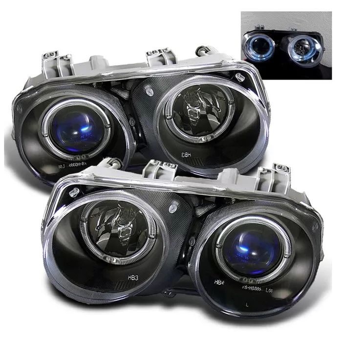 Spyder Auto LED Halo Black Projector HeadLights Acura Integra 1994-1997 - PRO-YD-AI94-HL-BK