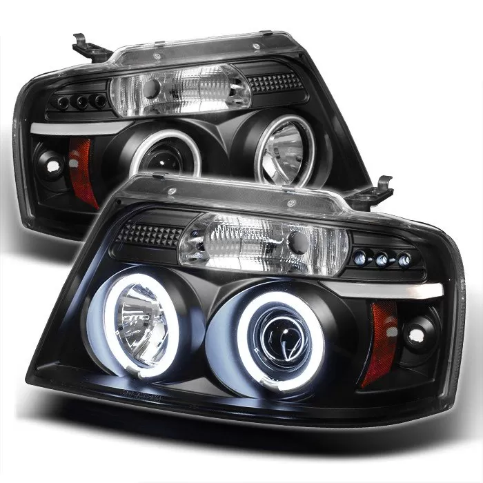 Spyder Auto Version 2 CCFL LED Black Projector HeadLights Ford F-150 2004-2008 - PRO-YD-FF15004-CCFL-G2-BK