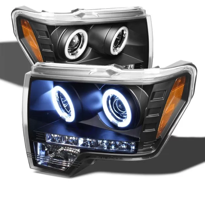 Spyder Auto CCFL LED Black Projector HeadLights Ford F-150 2009-2010 - PRO-YD-FF15009-CCFL-BK