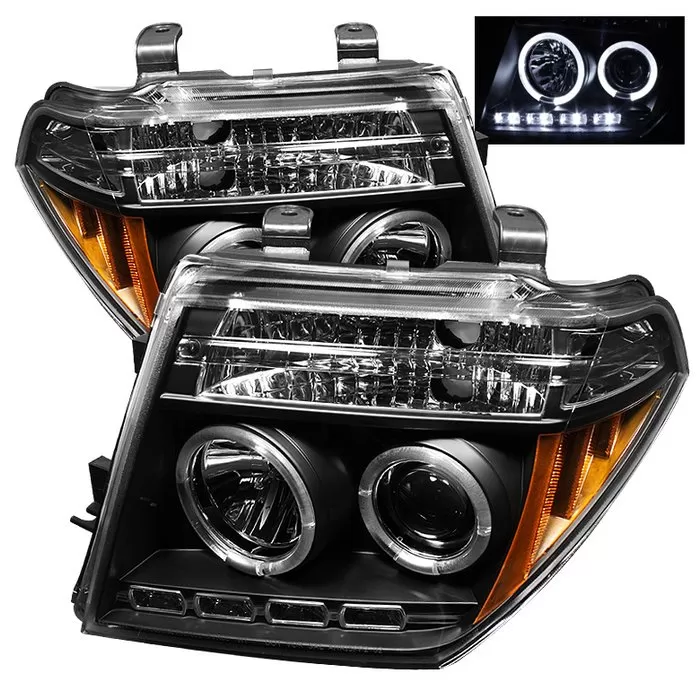Spyder Auto Halo LED Black Projector HeadLights Nissan Frontier 2005-2008 Pathfinder 2005-2007 - PRO-YD-NF05-HL-BK