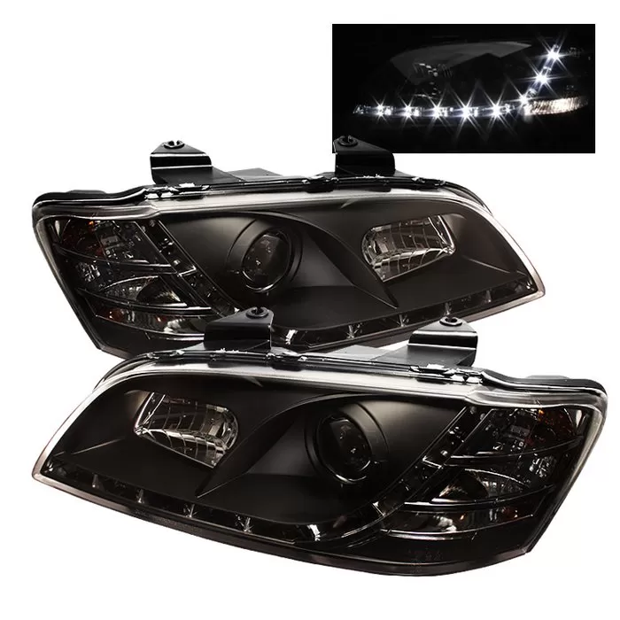 Spyder Auto DRL LED Black Projector HeadLights Pontiac G8 2008-2009 - PRO-YD-PG808-DRL-BK