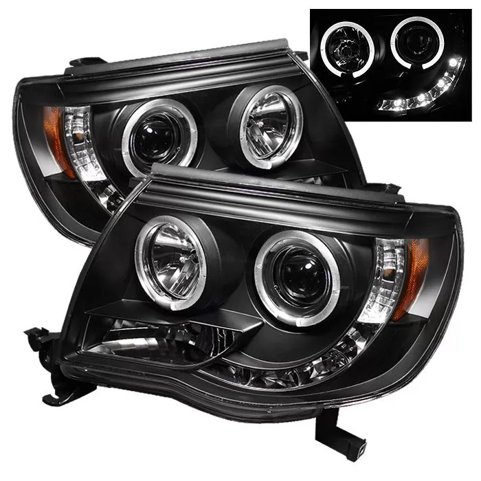 Spyder Auto Halo LED Black Projector HeadLights Toyota Tacoma 2005-2011 - PRO-YD-TT05-HL-BK