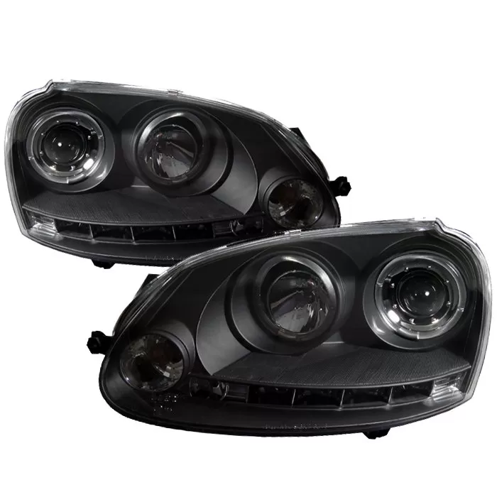 Spyder Auto Halo LED Black Projector HeadLights Volkswagen GTI | Jetta 1996-2008 Rabbit 1996-2008 - PRO-YD-VG06-HL-BK