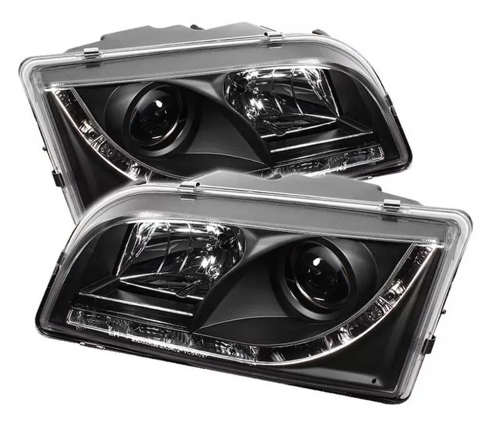 Spyder Auto DRL LED Black Projector HeadLights Volvo S40 2000-2003 - PRO-YD-VOS4097-DRL-BK