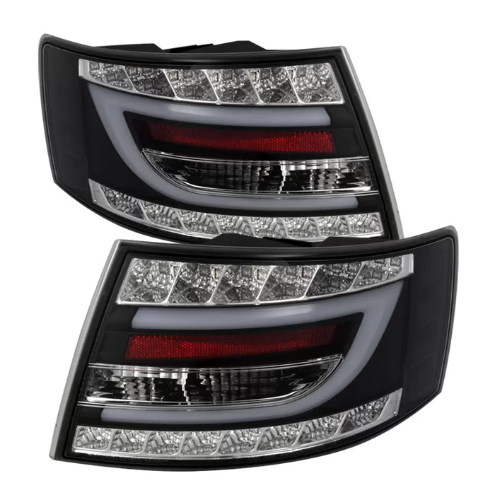 Spyder Auto Black LED Taillights with Light Bar Audi A6 4-Door Non-Quattro 2005-2008 - ALT-YD-AA605-LBLED-BK