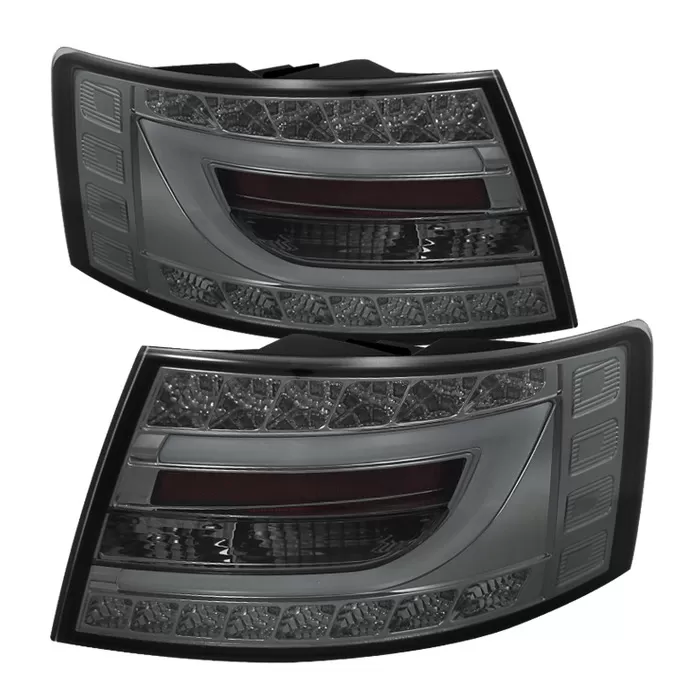 Spyder Auto Smoke Black LED Taillights with Light Bar Audi A6 4-Door Non-Quattro 2005-2008 - ALT-YD-AA605-LBLED-SM
