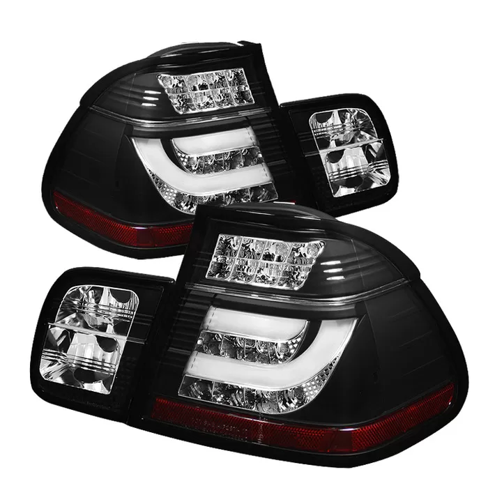 Spyder Auto Light Bar Style Black LED Taillights BMW E46 318d 4-Door 2002-2005 - ALT-YD-BE4602-4D-LBLED-BK
