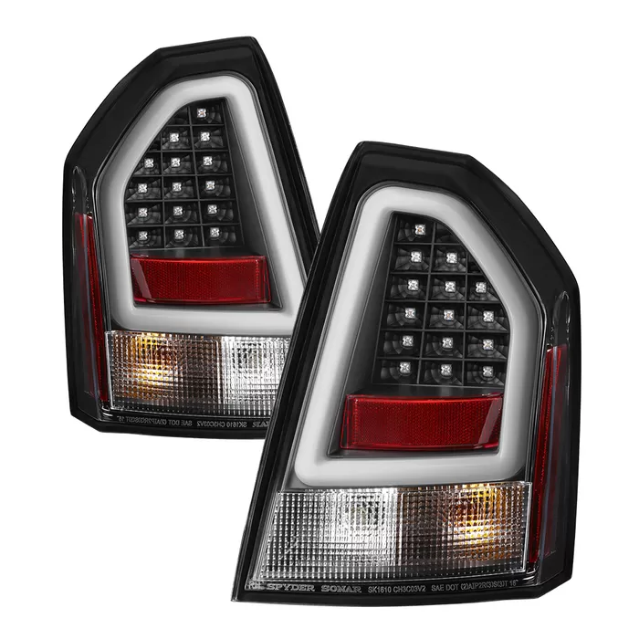 Spyder Auto Version 2 Light Bar LED Tail Lights Black Chrysler 300C 2005-2007 - ALT-YD-C305V2-LED-BK