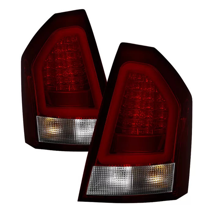 Spyder Auto Version 2 Light Bar LED Tail Lights Red Clear Chrysler 300C 2005-2007 - ALT-YD-C305V2-LED-RC