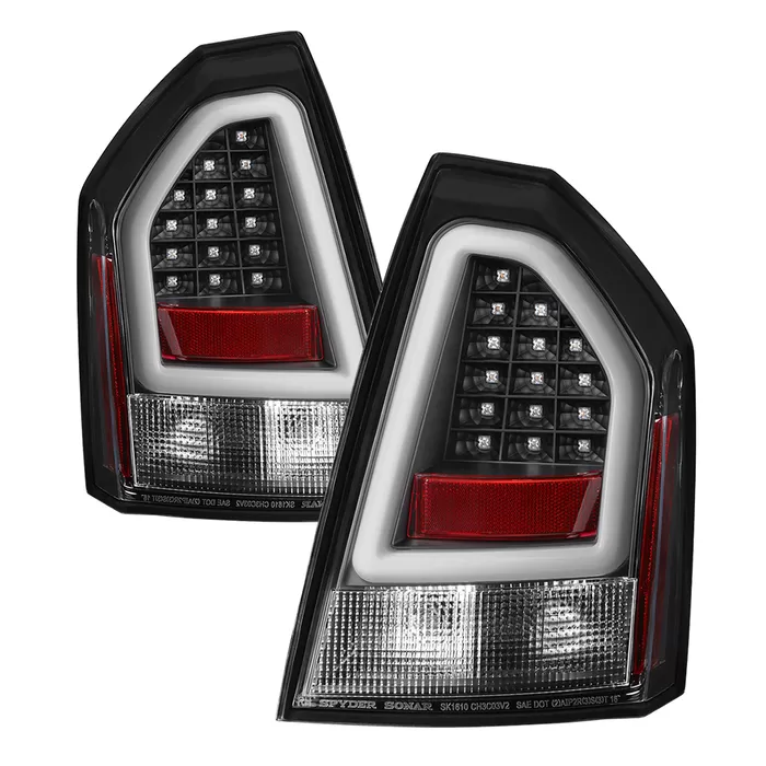 Spyder Auto Version 2 Light Bar LED Tail Lights Black Chrysler 300 2005-2007 - ALT-YD-CHR305V2-LED-BK