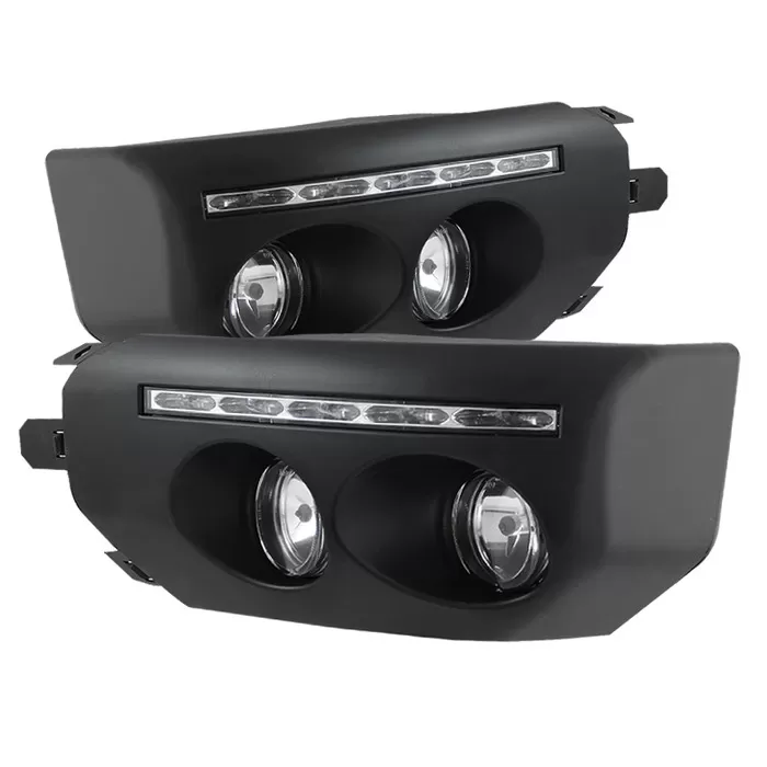 Spyder Auto Black Fog Lights With LED DRL and Switch Toyota FJ Cruiser 2007-2014 - FL-DRL-TFJ07-BK