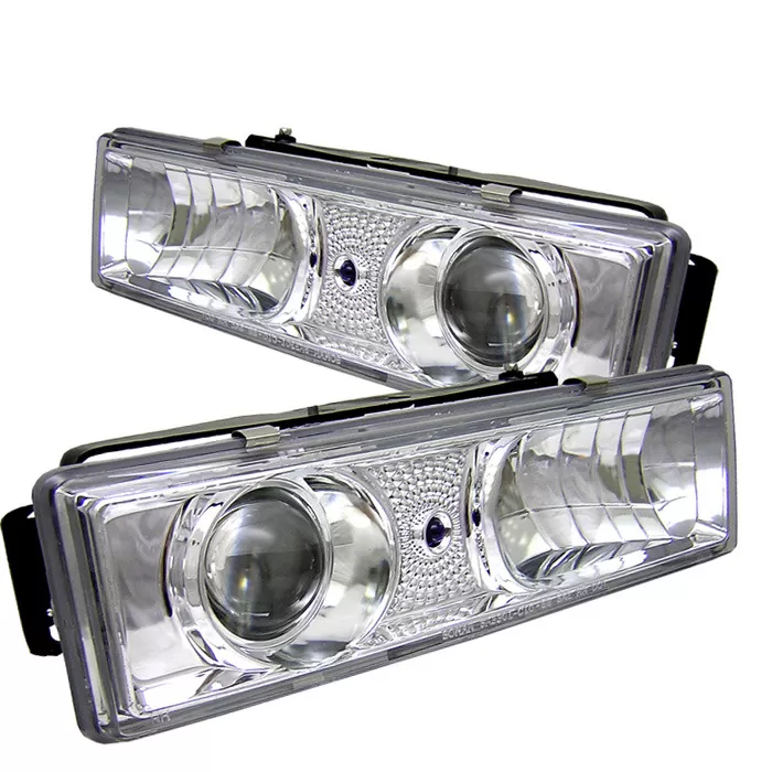 Spyder Auto Chrome Projector Headlights GMC Yukon with Replaceable City Lights 1992-1999 - PRO-YD-CCK88-C