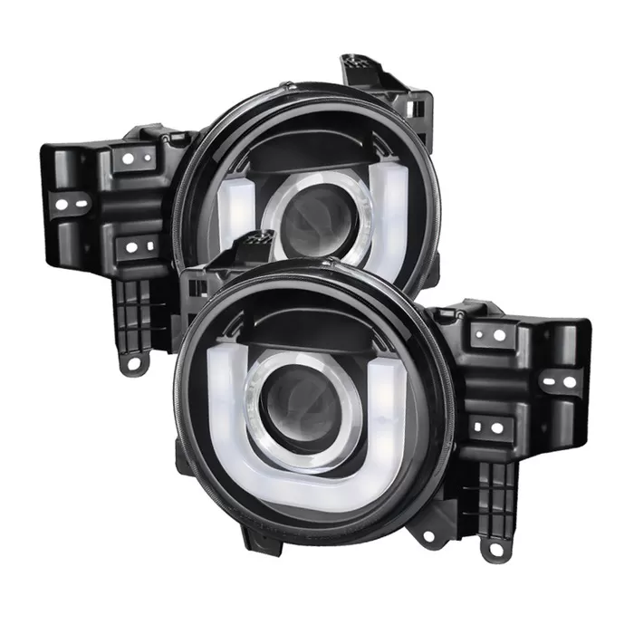 Spyder Auto Black 3D DRL LED Projector Headlights Toyota FJ Cruiser with Halogen Lights 2007-2014 - PRO-YD-TFJ07-3DDRL-BK