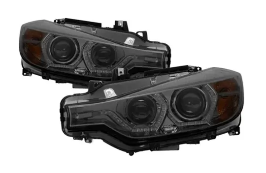 Spyder Auto Projector Headlights LED DRL Smoke BMW 3-Series F30 2012-2014 - PRO-YD-BMWF3012-DRL-SM