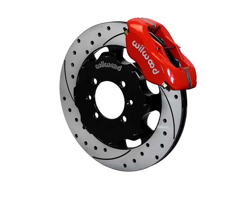 Wilwood Dynalite Calipers 12.19" SRP Drilled and Slotted Rotors Red Powder Coat Mazda MX-5 Miata 2016+ - 140-14233-DR
