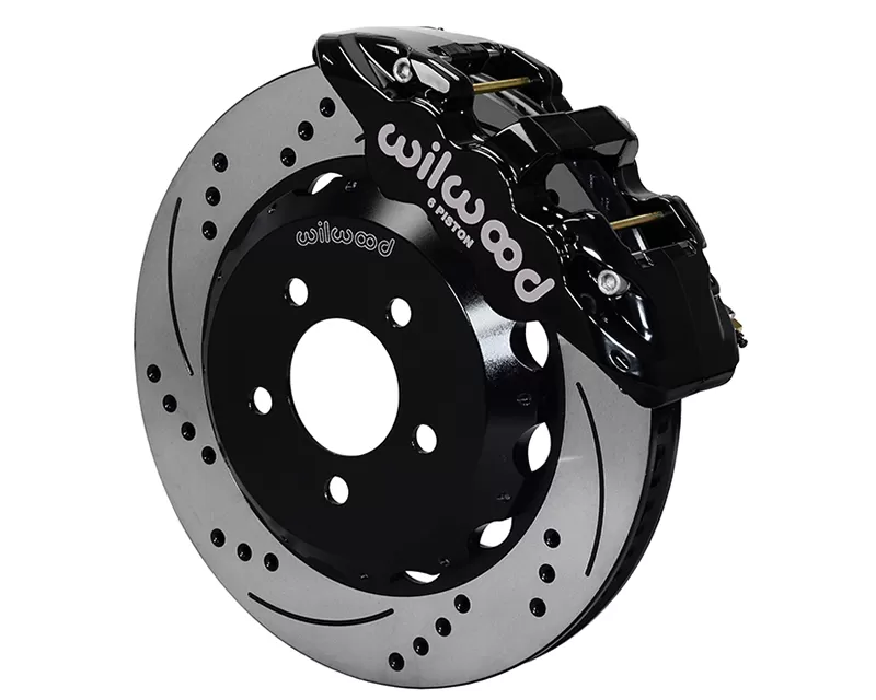 Wilwood Black Aerolite 6R 14 Inch GT Competition Series Drilled and Slotted Front Big Brake Kit Chevrolet Camaro 2016-2019 - 140-14289-D