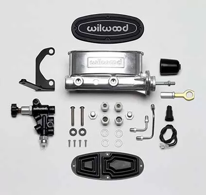 Wilwood Aluminum Tandem M/C w/Bracket and Valve (Mustang) - 261-14158-P
