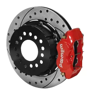 Willwood Dynalite Pro Series Rear Brake Kit, Drilled and Slotted Rotor - Red - 140-5236-DR
