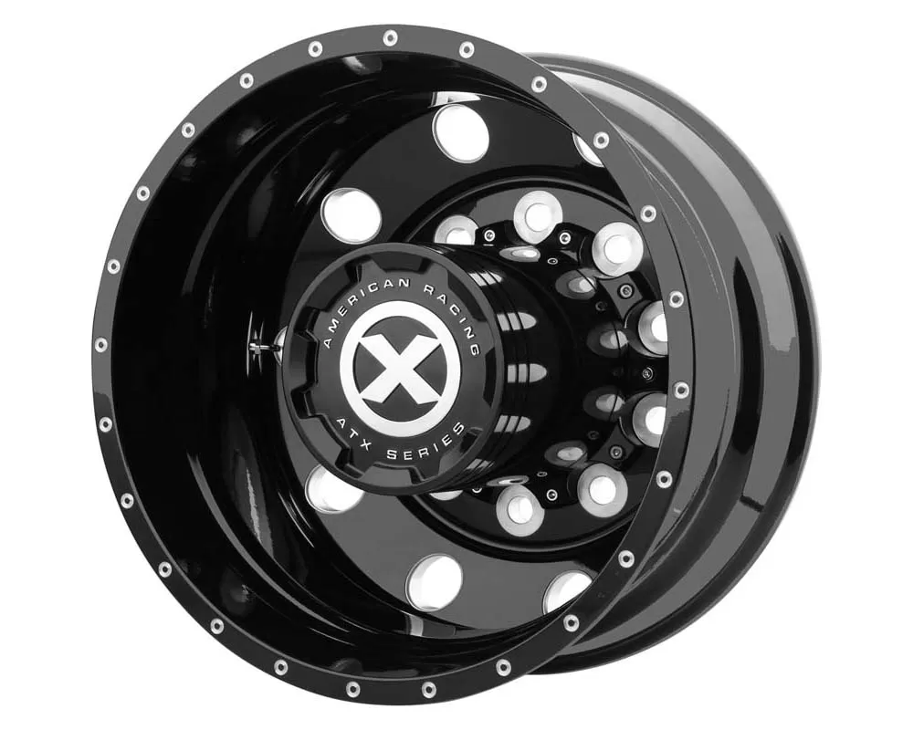 ATX AO405 Trex  22.5x8.25 10X285.75 -168mm Gloss Black Milled - Rear Wheel - AO40522510302H