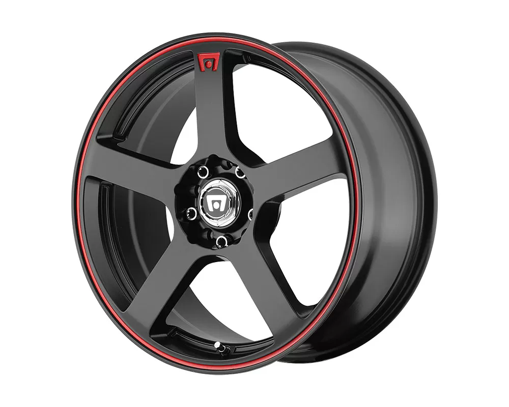 Motegi MR116 Wheel 18x8 5x5x114.3/5x120 +35mm Matte Black Red Racing Stripe - MR11688017735