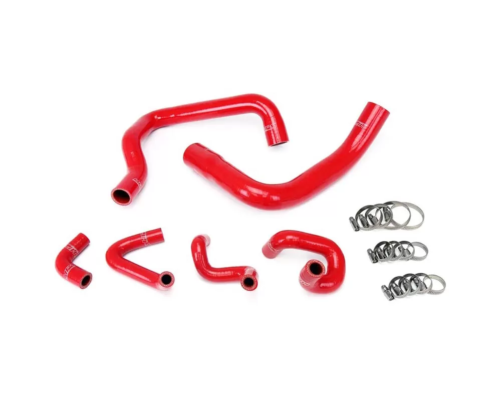 HPS Red Reinforced Silicone Radiator and Heater Hose Kit Coolant for Ford 86-93 Mustang GT / Cobra - 57-1010-RED