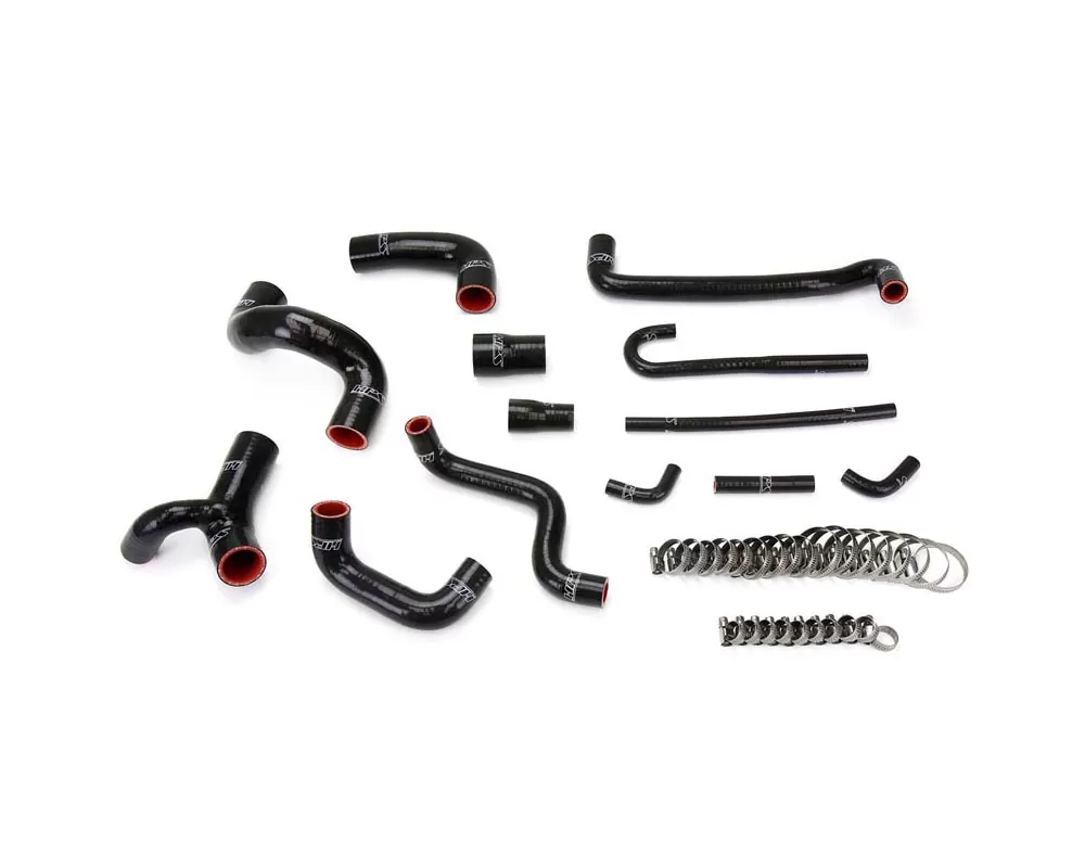 HPS Black Reinforced Silicone Radiator and Heater Hose Kit Coolant for BMW 88-91 E30 M3 Left Hand Drive - 57-1209-BLK
