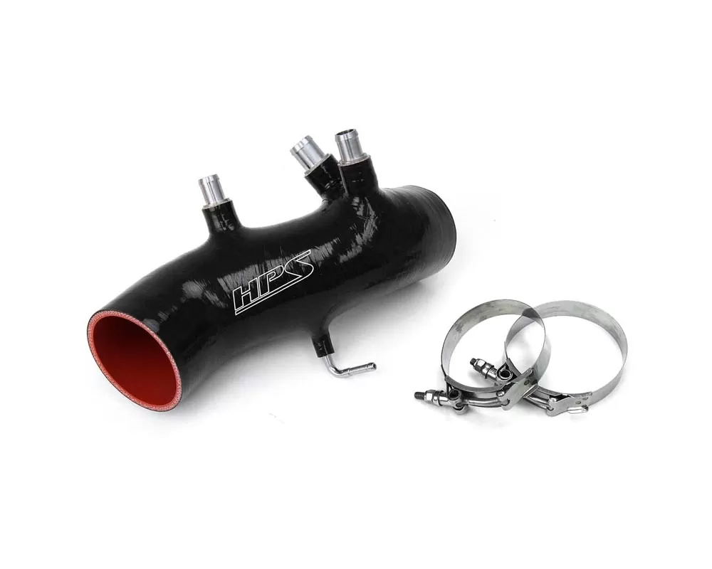 HPS Black Reinforced Silicone Post MAF Air Intake Hose Kit for Toyota 86-92 Supra 7MGTE Turbo - 87-17882-BLK