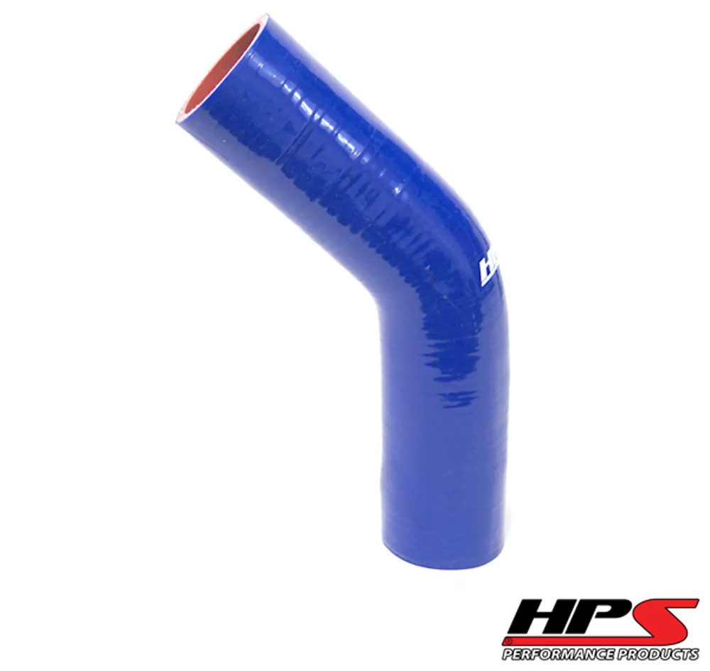 HPS 1 3/16inch (30mm) 4-ply Reinforced 45 Degree Elbow Coupler Silicone Hose Blue - HTSEC45-118-BLUE